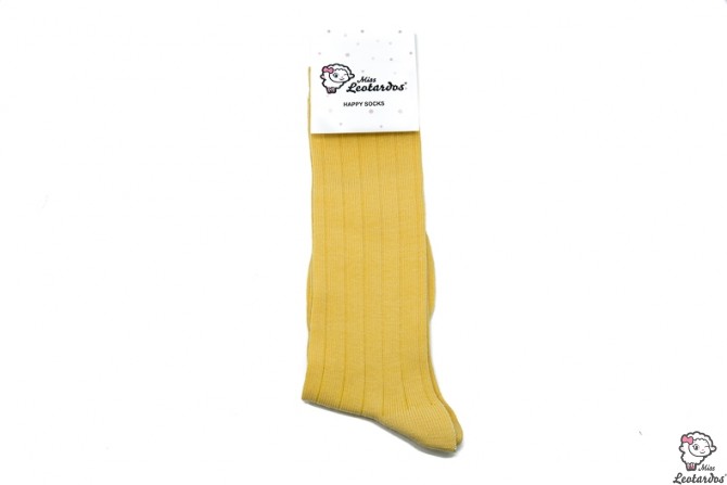 calcetín largo amarillo mostaza