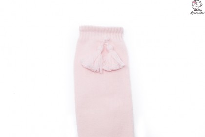 Calcetines altos con borlas Rosa